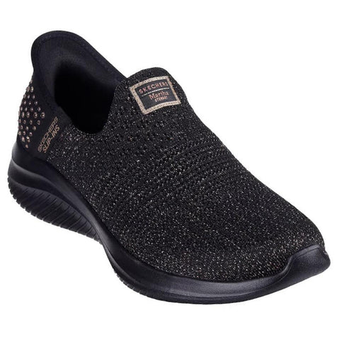 Skechers Womens Slip Ins Martha Stewart Ultra Flex 3 Glam Life Black Rose Gold
